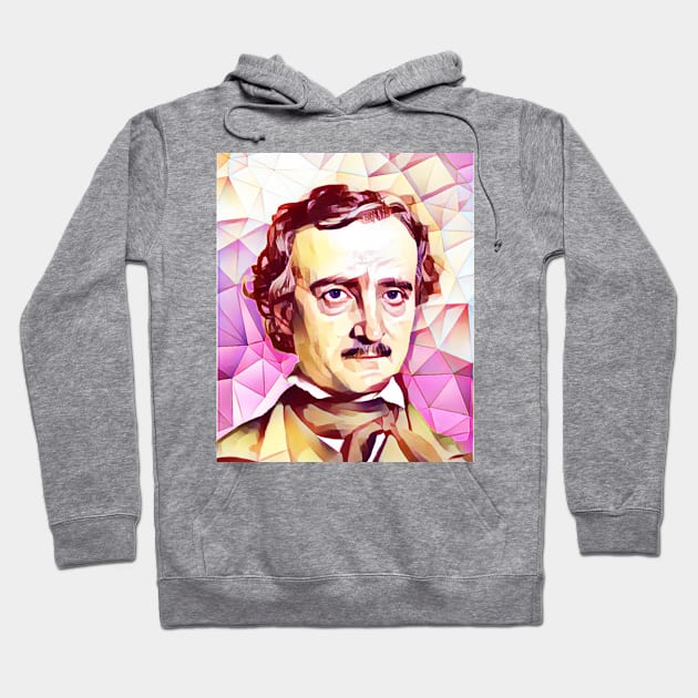 Edgar Allan Poe Pink Portrait | Edgar Allan Poe Artwork 13 Hoodie by JustLit